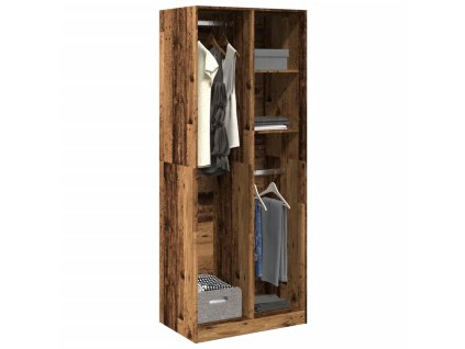 vidaXL Šatní skříň old wood 80 x 50 x 200 cm kompozitní dřevo