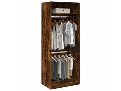 vidaXL Šatní skříň kouřový dub 80 x 50 x 200 cm kompozitní dřevo