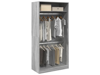 vidaXL Šatní skříň šedá sonoma 100 x 50 x 200 cm kompozitní dřevo