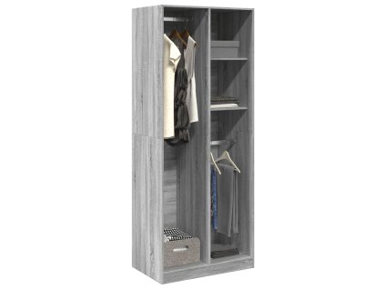 vidaXL Šatní skříň šedá sonoma 80 x 50 x 200 cm kompozitní dřevo
