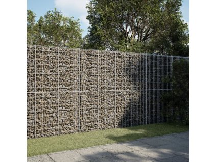 vidaXL Gabionový koš s víkem 300 x 50 x 200 cm pozinkované železo