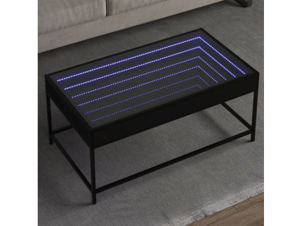 vidaXL Konferenční stolek s Infinity LED černý 90 x 50 x 41 cm