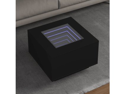 vidaXL Konferenční stolek s LED černý 60 x 60 x 40 cm kompozitní dřevo