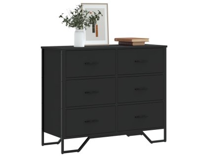 vidaXL Komoda černá 91 x 35,5 x 74,5 cm kompozitní dřevo