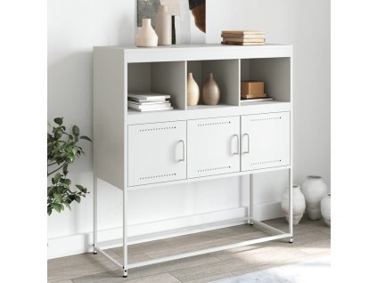 vidaXL Příborník bílý 100,5 x 39 x 107 cm ocel