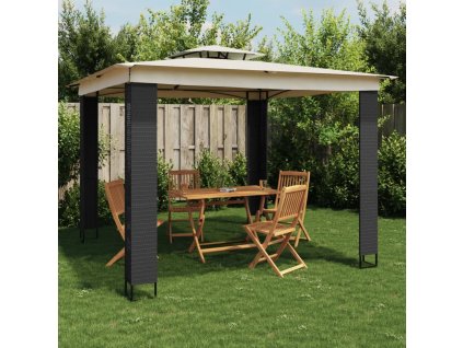 vidaXL Altán s dvojitou střechou krémový 2,94 x 2,94 m ocel