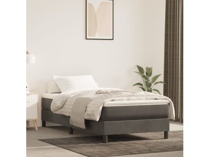 vidaXL Taštičková matrace tmavě šedá 90 x 220 x 20 cm samet