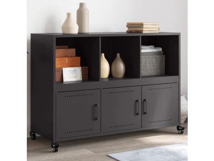 vidaXL Příborník černý 100,5 x 39 x 72 cm ocel