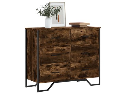 vidaXL Komoda kouřový dub 91 x 35,5 x 74,5 cm kompozitní dřevo