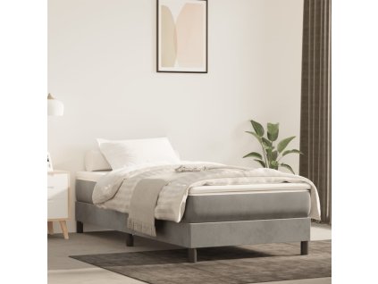 vidaXL Taštičková matrace střední tvrdost světle šedá 90 x 220 x 20 cm samet