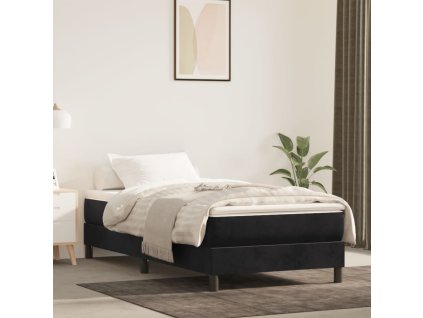 vidaXL Taštičková matrace střední tvrdost černá 90 x 220 x 20 cm samet