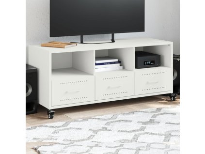 vidaXL TV skříňka bílá 100,5 x 39 x 43,5 cm ocel