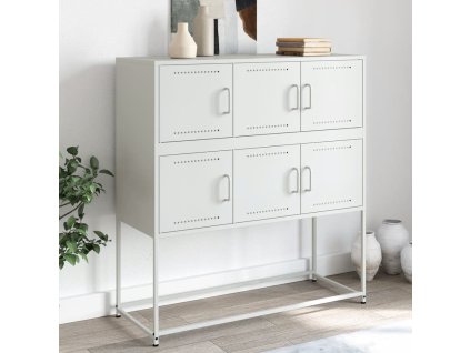 vidaXL Příborník bílý 100,5 x 39 x 107 cm ocel