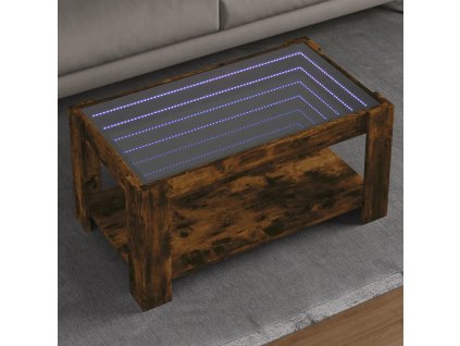 vidaXL Konferenční stolek s LED kouřový dub 93 x 53 x 45 cm kompozit