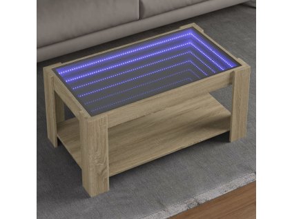 vidaXL Konferenční stolek s LED dub sonoma 93 x 53 x 45 cm kompozit