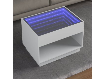 vidaXL Konferenční stolek s Infinity LED bílý 70 x 50 x 50 cm