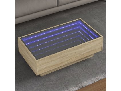 vidaXL Konferenční stolek s LED dub sonoma 90 x 50 x 30 cm kompozit