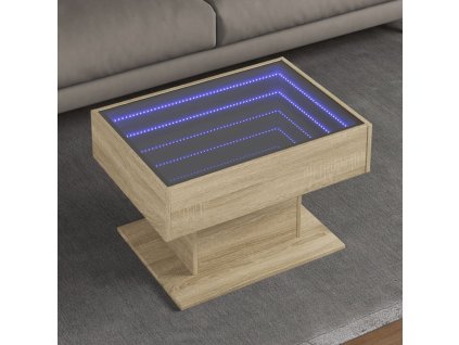 vidaXL Konferenční stolek s LED dub sonoma 70 x 50 x 45 cm kompozit