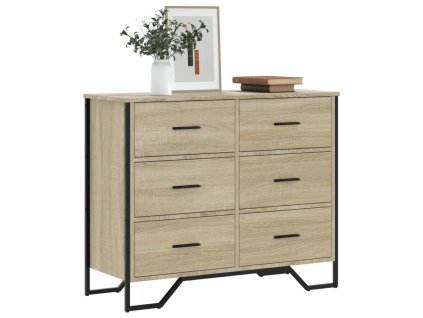 vidaXL Komoda dub sonoma 91 x 35,5 x 74,5 cm kompozitní dřevo
