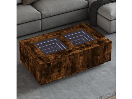 vidaXL Konferenční stolek s Infinity LED kouřový dub 116 x 69 x 40 cm