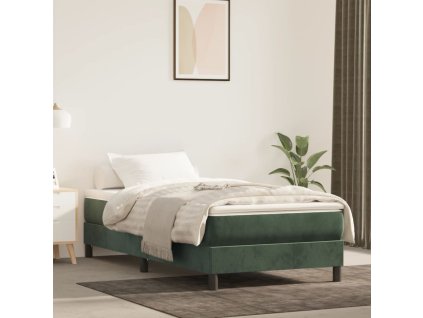 vidaXL Taštičková matrace střední tvrdost tmavě zelená 80 x 220 x 20 cm samet