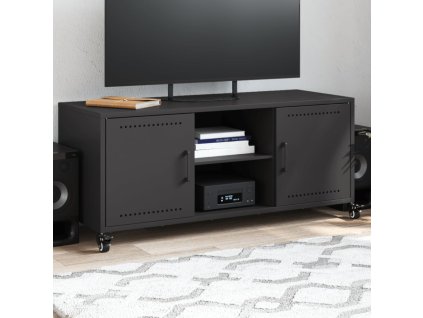 vidaXL TV skříňka černá 100,5 x 39 x 43,5 cm ocel