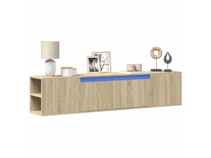 vidaXL Nástěnná TV skříňka s LED dub sonoma 180 x 31 x 39,5 cm