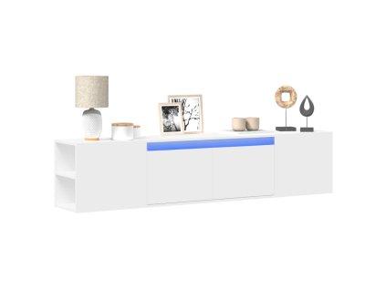 vidaXL Nástěnná TV skříňka s LED bílá 180 x 31 x 39,5 cm