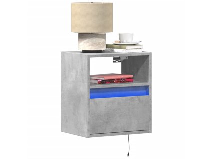 vidaXL Nástěnné TV skříňky s LED 2 ks betonově šedé 41 x 31 x 45 cm