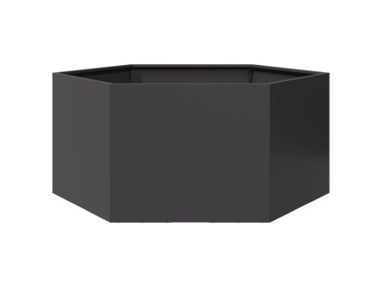 vidaXL Zahradní truhlík černý šestihranný 104 x 90 x 45 cm ocel