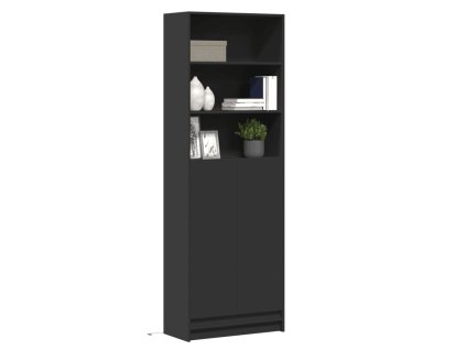 vidaXL Skříň highboard s LED černá 69 x 32,5 x 200 cm kompozitní dřevo
