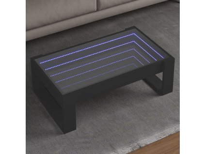 vidaXL Konferenční stolek s Infinity LED černý 90 x 53 x 30 cm