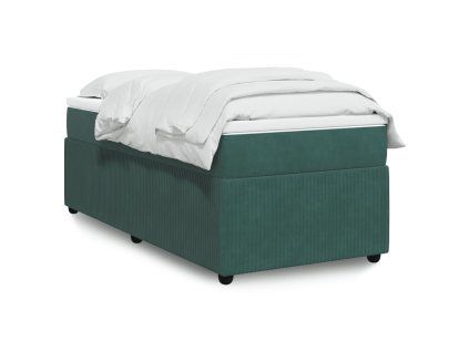 vidaXL Box spring postel s matrací tmavě zelená 90x200 cm samet