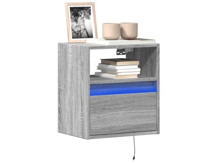 vidaXL Nástěnné TV skříňky s LED 2 ks šedé sonoma 41 x 31 x 45 cm