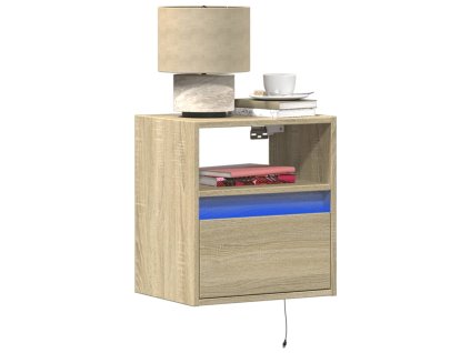 vidaXL Nástěnné TV skříňky s LED osvětlením 2 ks dub sonoma 41x31x45cm