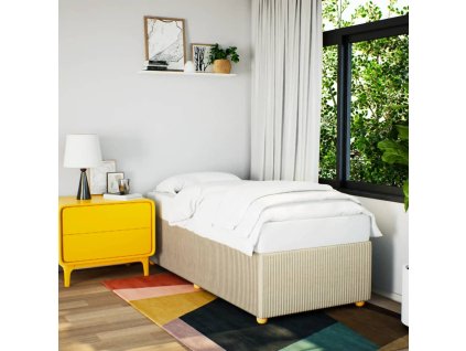 vidaXL Rám postele bez matrace krémová 100 x 200 cm textil