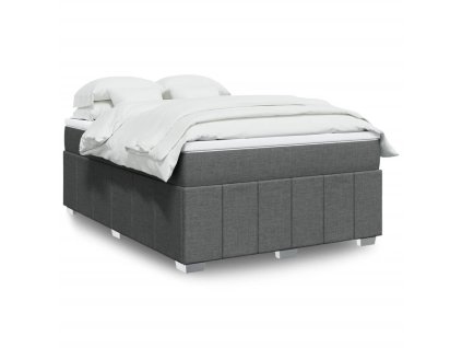 vidaXL Box spring postel s matrací tmavě šedá 160x200 cm textil