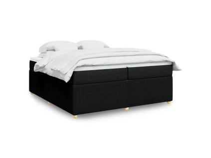 vidaXL Box spring postel s matrací černá 200x200 cm textil
