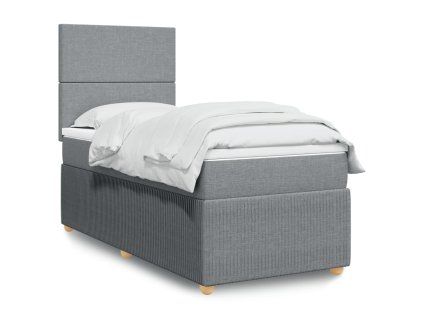 vidaXL Box spring postel s matrací světle šedá 80 x 200 cm textil