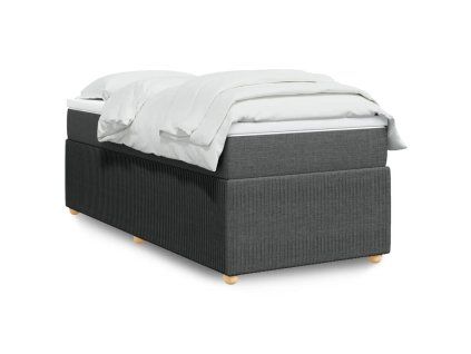 vidaXL Box spring postel s matrací tmavě šedá 80 x 200 cm textil