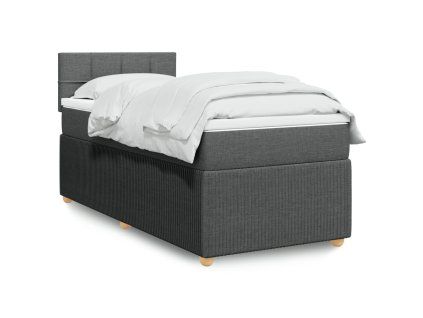 vidaXL Box spring postel s matrací tmavě šedá 80 x 200 cm textil
