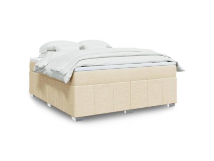 vidaXL Box spring postel s matrací krémová 180x200 cm textil