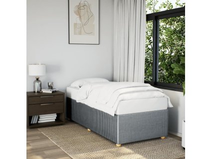 vidaXL Rám postele bez matrace světle šedá 80 x 200 cm textil