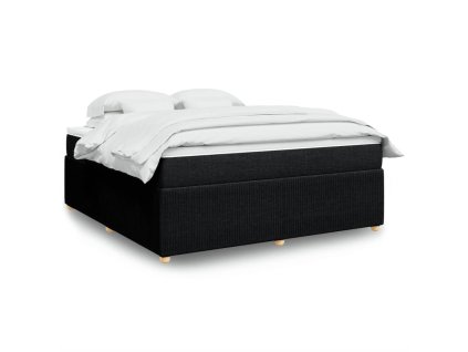 vidaXL Box spring postel s matrací černá 180x200 cm textil