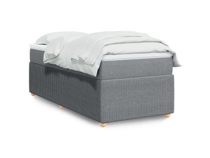 vidaXL Box spring postel s matrací světle šedá 80 x 200 cm textil