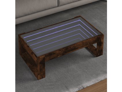 vidaXL Konferenční stolek s Infinity LED kouřový dub 90 x 53 x 30 cm