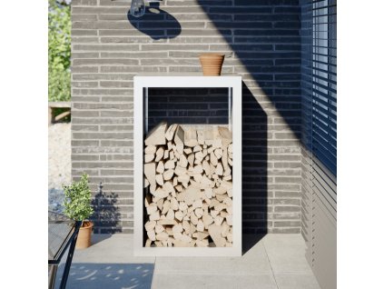 vidaXL Stojan na palivové dřevo bílý 60 x 40 x 100 cm ocel