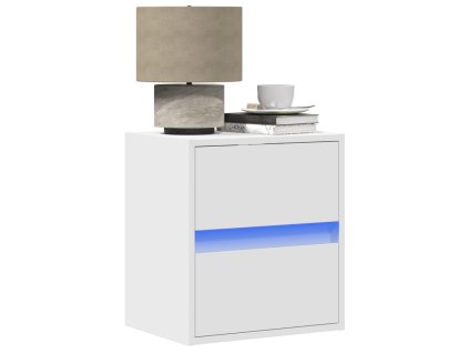 vidaXL Nástěnné noční stolky s LED osvětlením 2 ks bílé