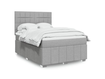 vidaXL Box spring postel s matrací světle šedá 160 x 200 cm textil
