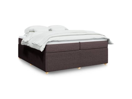 vidaXL Box spring postel s matrací tmavě hnědá 200x200 cm textil